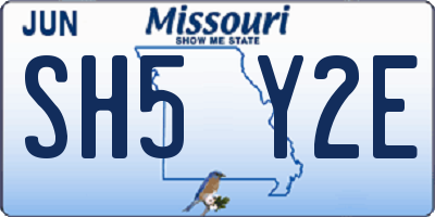 MO license plate SH5Y2E