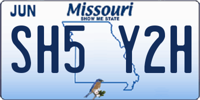 MO license plate SH5Y2H