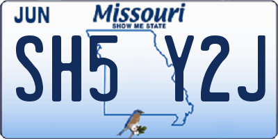 MO license plate SH5Y2J