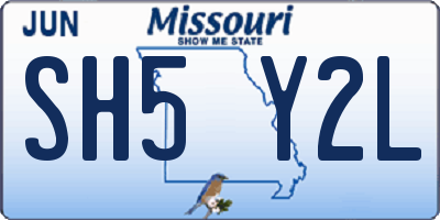 MO license plate SH5Y2L