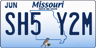 MO license plate SH5Y2M