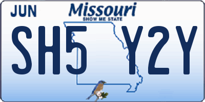 MO license plate SH5Y2Y