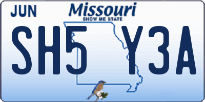 MO license plate SH5Y3A