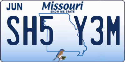 MO license plate SH5Y3M