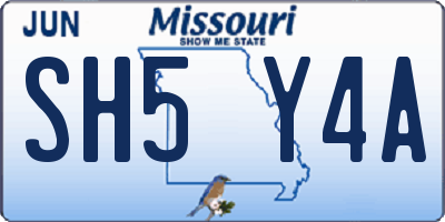MO license plate SH5Y4A
