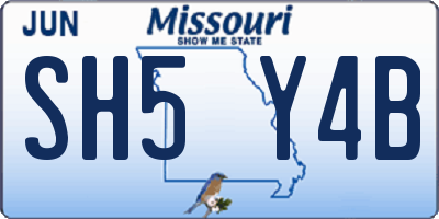 MO license plate SH5Y4B