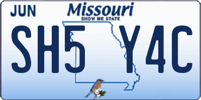 MO license plate SH5Y4C