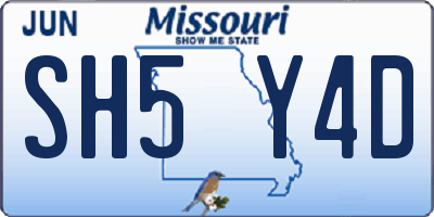 MO license plate SH5Y4D
