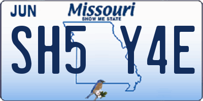 MO license plate SH5Y4E
