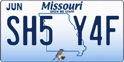 MO license plate SH5Y4F