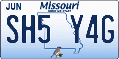 MO license plate SH5Y4G