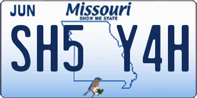 MO license plate SH5Y4H