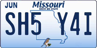 MO license plate SH5Y4I