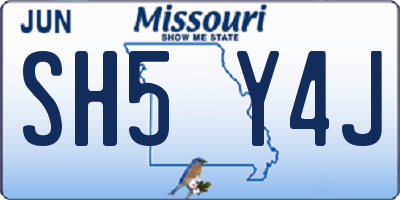 MO license plate SH5Y4J