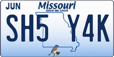 MO license plate SH5Y4K