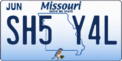 MO license plate SH5Y4L