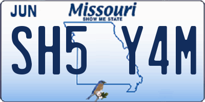 MO license plate SH5Y4M