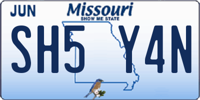 MO license plate SH5Y4N