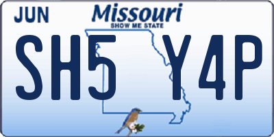 MO license plate SH5Y4P
