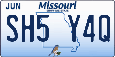 MO license plate SH5Y4Q