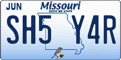 MO license plate SH5Y4R