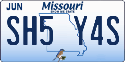 MO license plate SH5Y4S