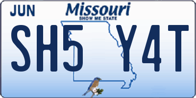 MO license plate SH5Y4T