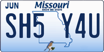 MO license plate SH5Y4U