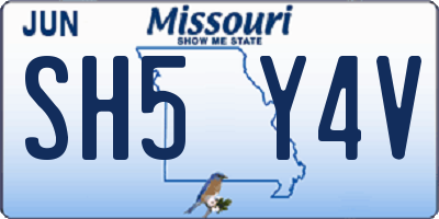 MO license plate SH5Y4V