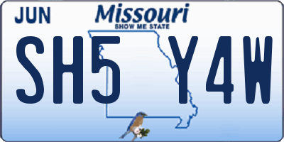 MO license plate SH5Y4W