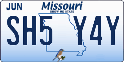 MO license plate SH5Y4Y
