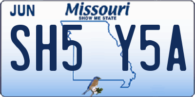 MO license plate SH5Y5A