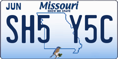 MO license plate SH5Y5C