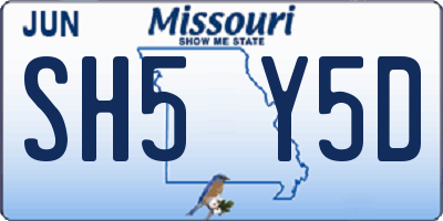 MO license plate SH5Y5D