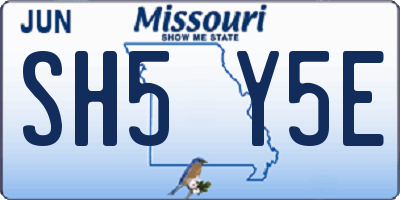 MO license plate SH5Y5E