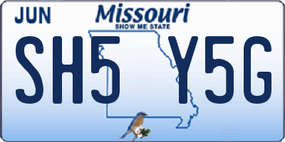 MO license plate SH5Y5G