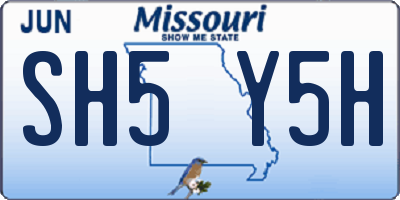 MO license plate SH5Y5H