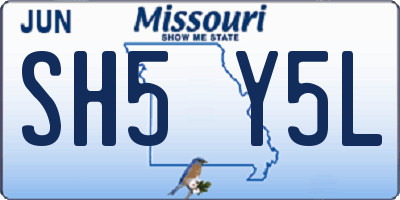 MO license plate SH5Y5L