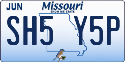 MO license plate SH5Y5P