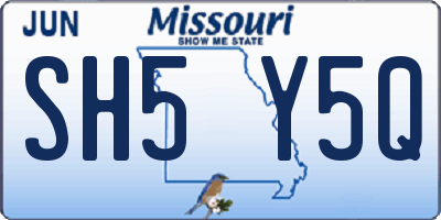 MO license plate SH5Y5Q