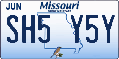 MO license plate SH5Y5Y