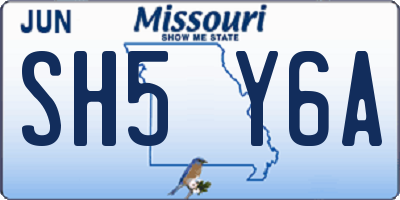 MO license plate SH5Y6A