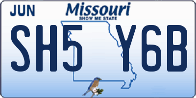 MO license plate SH5Y6B