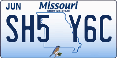 MO license plate SH5Y6C