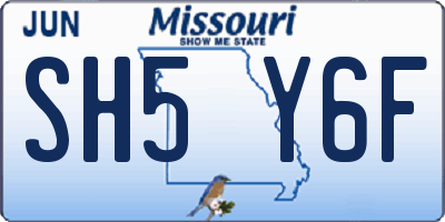 MO license plate SH5Y6F