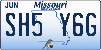 MO license plate SH5Y6G