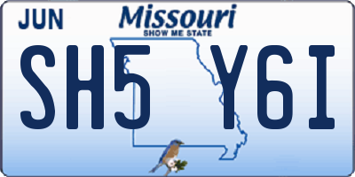 MO license plate SH5Y6I