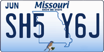 MO license plate SH5Y6J