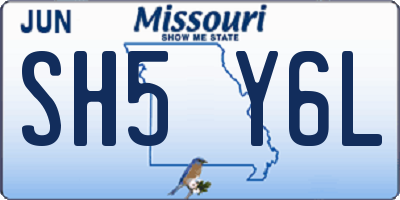 MO license plate SH5Y6L