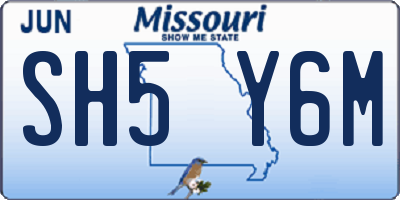 MO license plate SH5Y6M